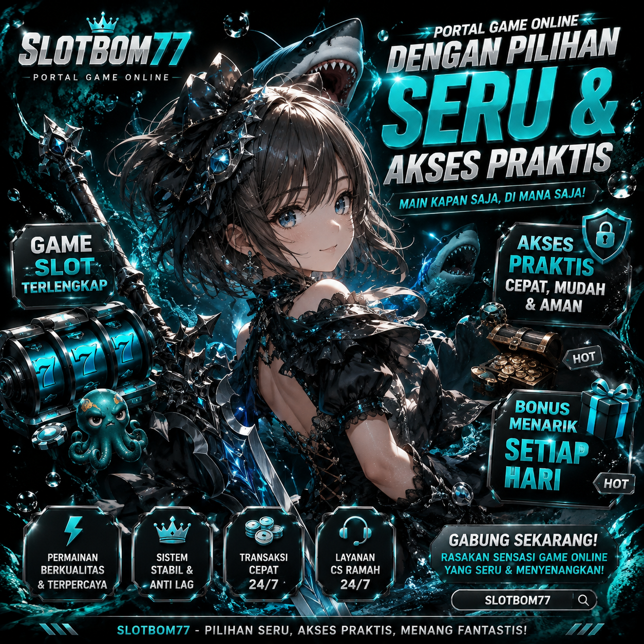 Thumbnail 1 of 3, Poster, SLOTBOM77 | Portal Game Online dengan Pilihan Seru & Akses Praktis designed and sold by SLOTBOM77.
